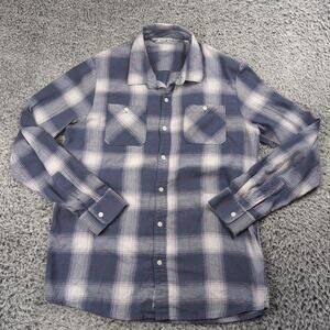 Travis Mathew Shirt Men Large Blue Gray Golf Long Sleeve Preppy Casual Flannel